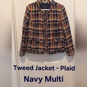 SOLD. ..... 10P Talbots Tweed Navy Lady Jacket